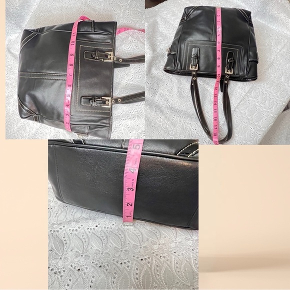 Coach Vintage Hampton Legacy F10412 Black Leather Tote Shoulder Bag - Picture 10 of 12